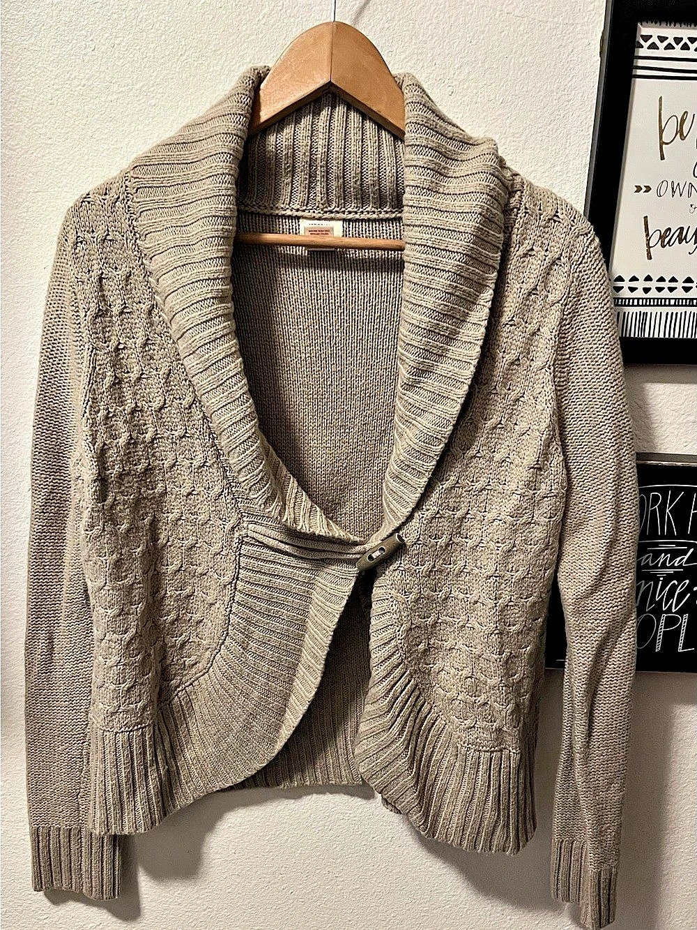 Mossimo Supply Co. Cable Knit Shawl Collar Cardigan XXL Like New